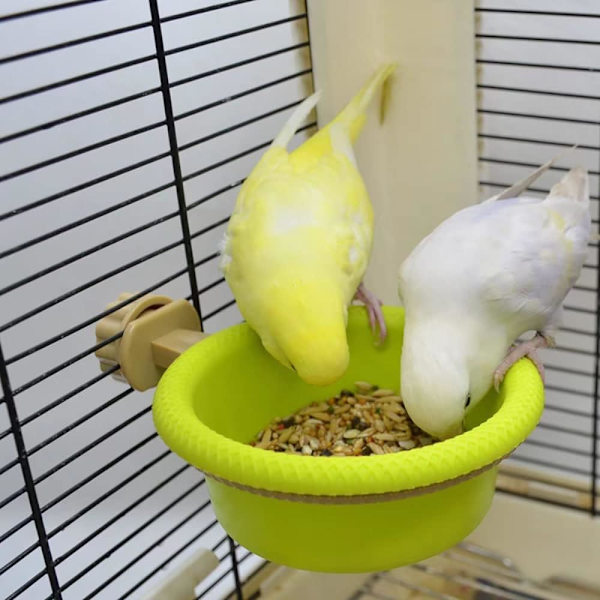 Multifunksjonell fuglebadbur Fuglebur Papegøyetilbehør Badekar for Kanarifink Budgie