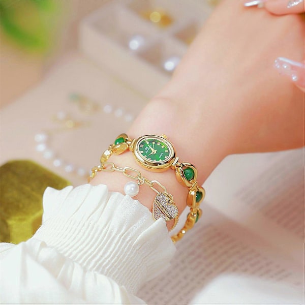 BS Bee Sister FA1685 Let Luksus Dame Fine Smykker Ur Dame Perle Armbåndsur Til Gave Fest Skole Green