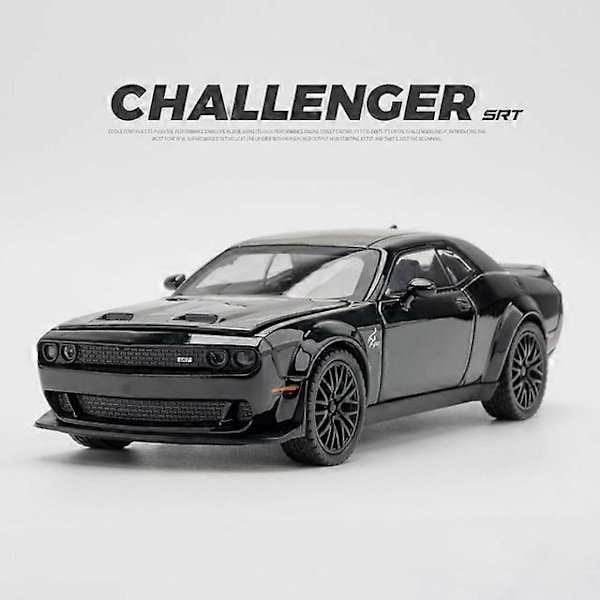 1:32 Dodge Challenger Hellcat Redeye Legerings Muskelbil Model Lyd og Lys Børnelegetøj Samlerobjekter Fødselsdagsgave Black