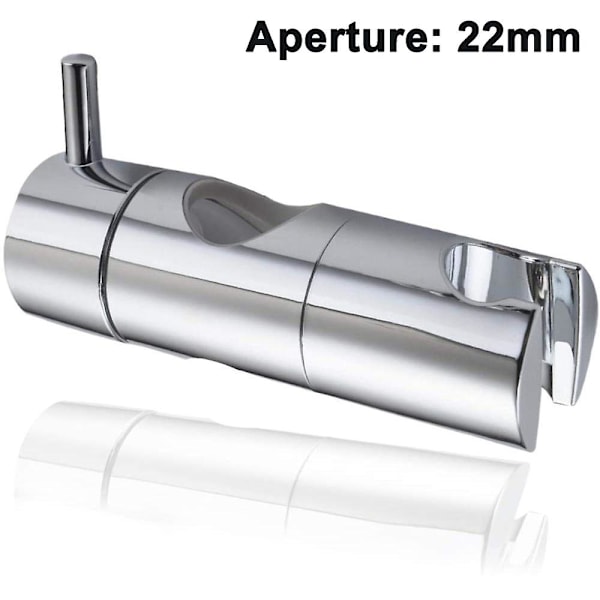 Justerbar dusjhodeholder for glide skinne, universell 19/22/25mm O.d. skinnehodebrakettholder for glide skinne skyveklemme baderomserstatning 360 grader 22mm