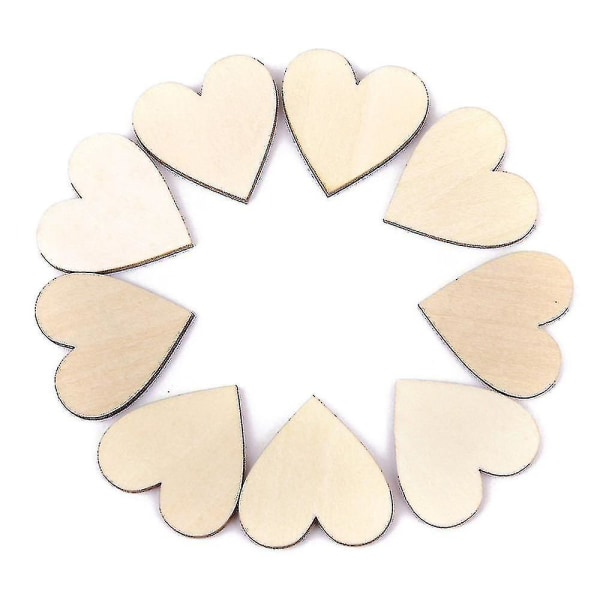 Trixes förpackning med 100 rustika träflishjärtan för dekoration och hantverk