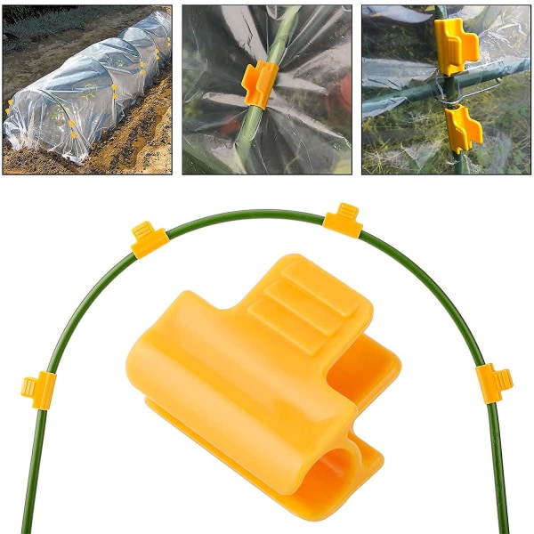 Greenhouse Plant Clamps Clip Film Buckle, Plastic Netting Tunnel Hoop Row Cove Clip, Frame Rod Clip Greenhouse Film Clamps For Plant Extension(12pcs,