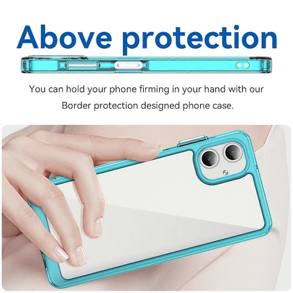 Stöttåligt skal för Samsung Galaxy A06 TPU + Akryl Skyddande Genomskinligt Telefonskal Multicolor Style E