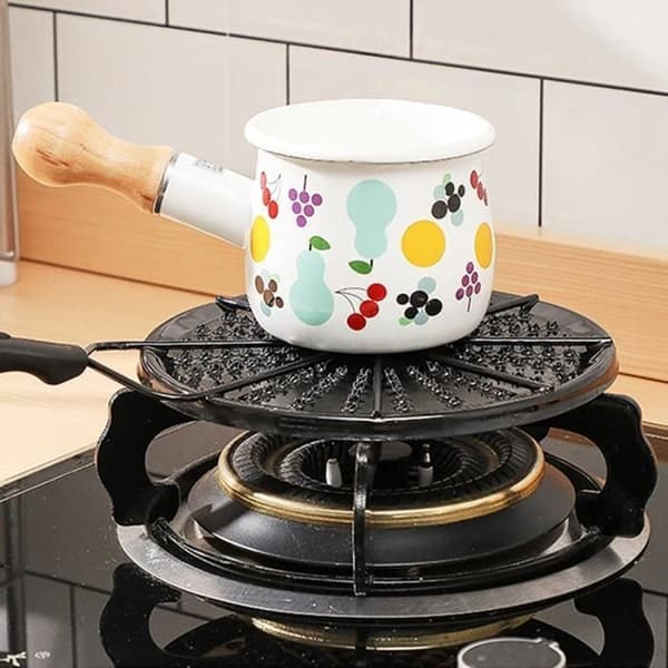 Värmespridare för gasspis. Flamskyddsplatta för sjudande mat.