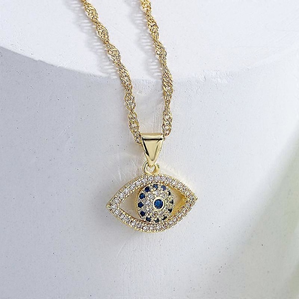 Krystal Ondt Øje Halskæde Choker Safir Øje Vedhæng Halskæde Sølv Øje Choker Halskæde Blå Safir Ondt Øje Choker Halskæde Smykker til Kvinder og