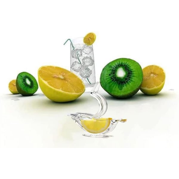 Fugleformet citronpresser, 4 stk. manuel citronpresser, akryl citronkilepresser, limepresser, citruspresser til appelsin, citron, lime, granatæble