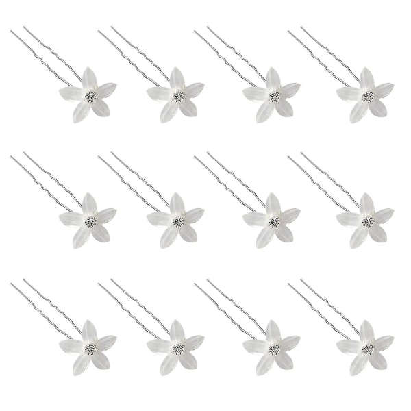 20 kpl hääkukkien hiusneulat, valkoisten kukkien tekojalokivihiusneulat