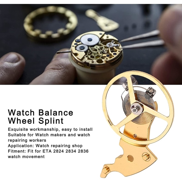 Watch Repair Kit, Replacement Balance Plate For Eta 2824 2834 2836 Watch Movements, Alloy Material For Watch Repairer Accessories1pcs, Gold)