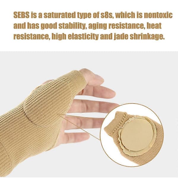 Kompressionsterapi Handsker Gel Fyldt Tommelfinger Håndledsstøtte Handsker til Arthritis Tenosynovitis Black L