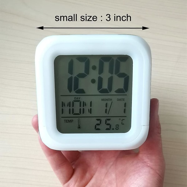 Liangnv Super Mario 3 tommer lille størrelse mini LED digital drenge anime vækkeur børns soveværelse indretning dato, tid, temperatur