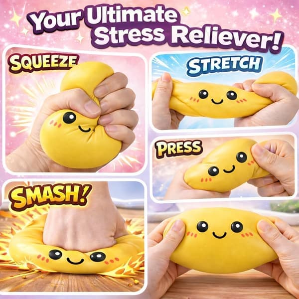 Dumpling Squishies Mystery Box, Myk Dumpling Stressavlastende Sensorisk Leketøy for Voksne Yellow Smile