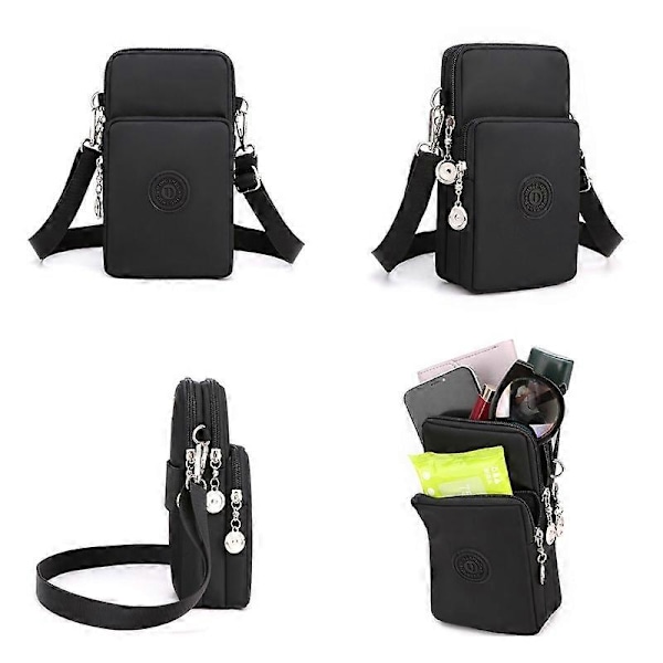 Små axelväskor Nylon Dam Mobiltelefonväskor Mini Kvinnlig Messenger Plånbok Dam Ny 2024 F Beige