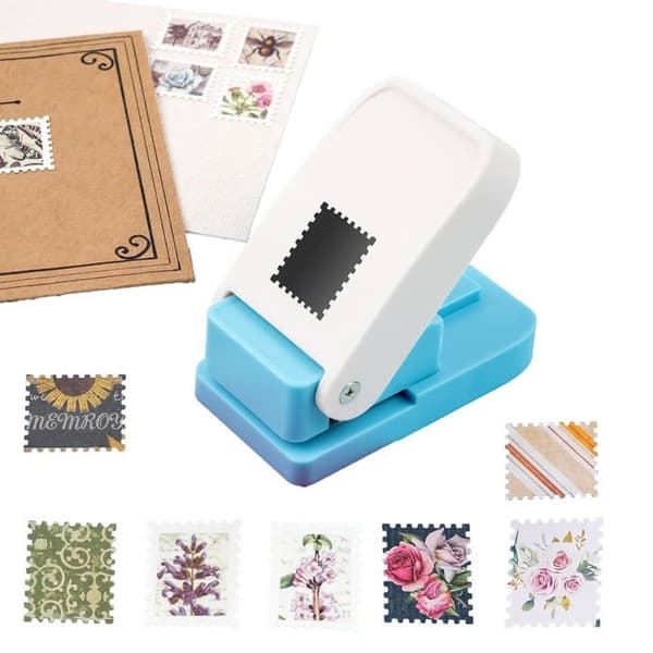 2,5 x 2 cm rektangulær håndstanse til papirhåndværk, scrapbooking og kortfremstilling.