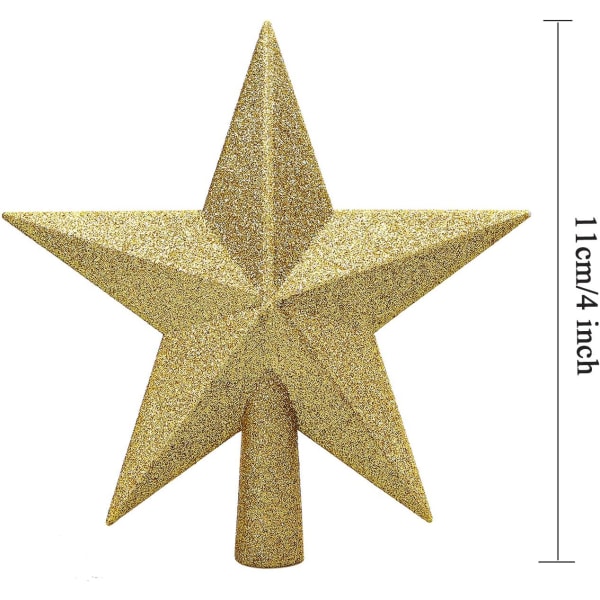 Pieni kimalteleva joulukuusen päällinen - Särkymätön tähti (kulta, 11 cm)