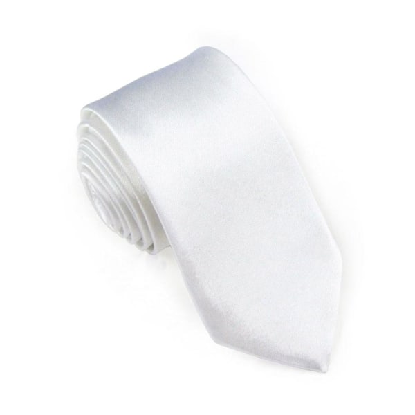 Ohut / ohut yksivärinen solmio - Eri värejä - White