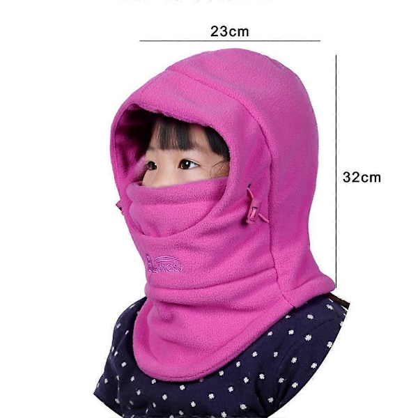 Lasten Fleece Pipolakkina Huppu Hattu Talvi Paksu Kauluri Unisex Lapsille Rose Red