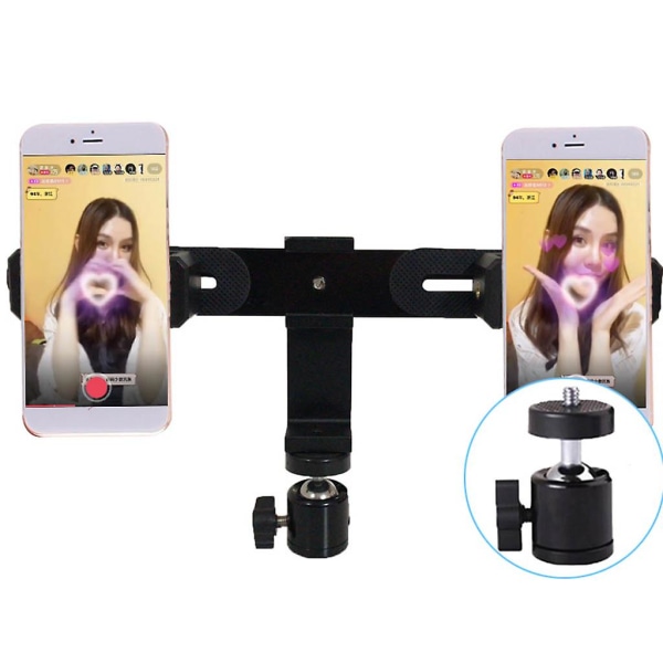 Influencers Internet Celebrity Dual Phone Holder For Selfie Stick Tripod