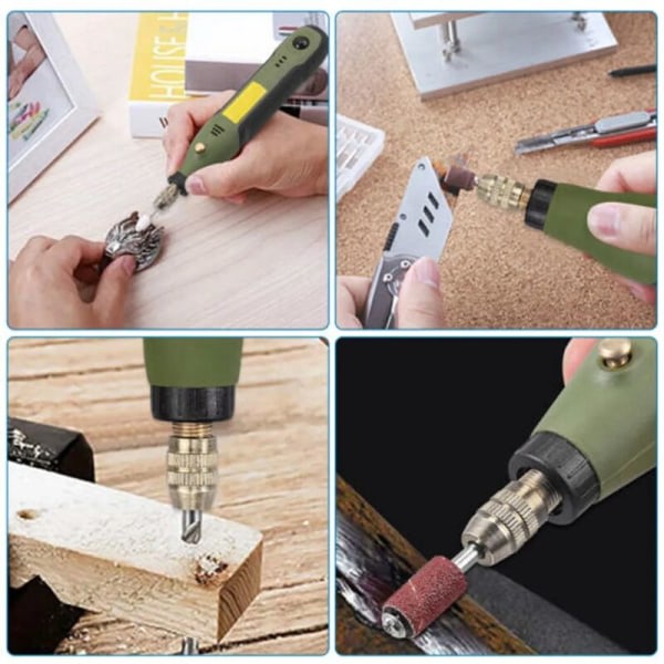 NY 34-delt mini Dremel multifunksjonsverktøy USB-batteri 12W for multifunksjons roterende verktøy