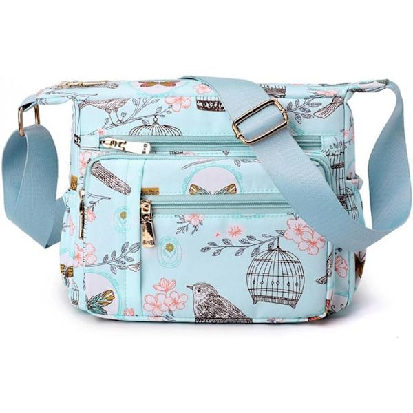 Crossbody tasker til kvinder, stor multi-lomme casual rejsetaske, messenger tasker til shopping, vandreture, daglig brug (fuglebur)