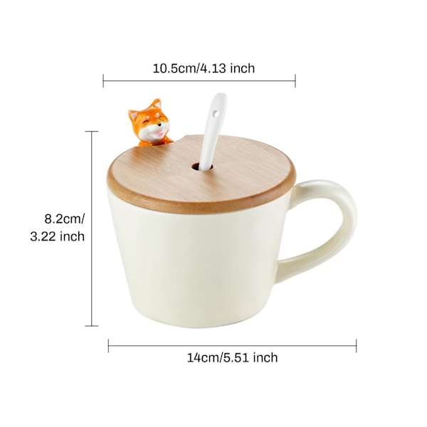 15% Rabat på Kaffe Kop i Form af Kawaii Dyr, 3D Tekop med Låg og Ske til Valentinsdag, Morsdag cat A cup*lid*spoon