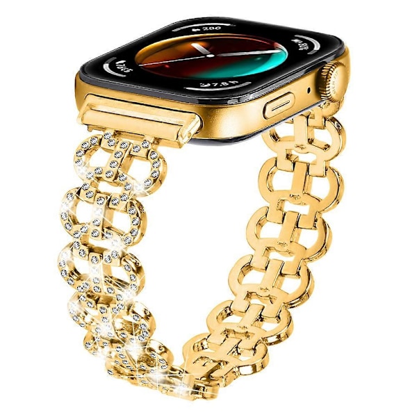 Metallinen ranneke Huawei Watch Fit 3 -kelloon, kurpitsanmuotoinen strassikoristeltu vaihtoranneke Gold