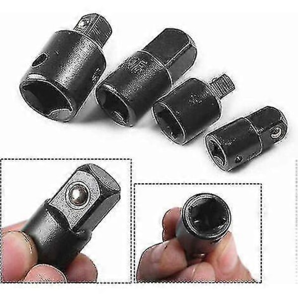 4 stk Ratchet Adapter Cr-v Impact Socket Wrench 1/4\" 3/8\" 1/2\" Konverter Drive Reducer Luft Impact Wrench Verktøy