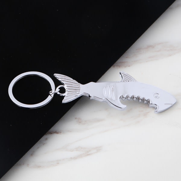 2 nya metall flasköppnare nyckelringar för haj flasköppnare