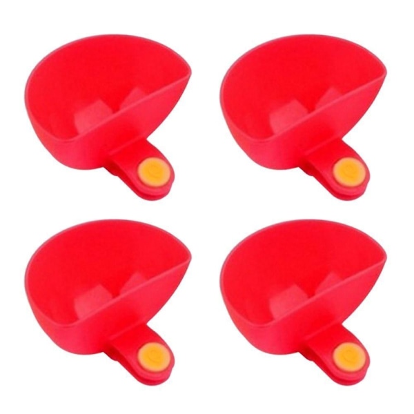 4x Dip Clip-skålar för tallriksås Grab Clip-on Dip-hållare Dipbehållare Red