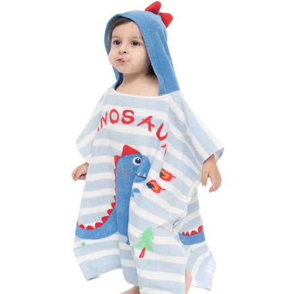 Barn Poncho med Huva Strandhandduk Barn Badrock Badrock Djur Bomull Simbassäng Duschhandduk för Pojkar och Flickor