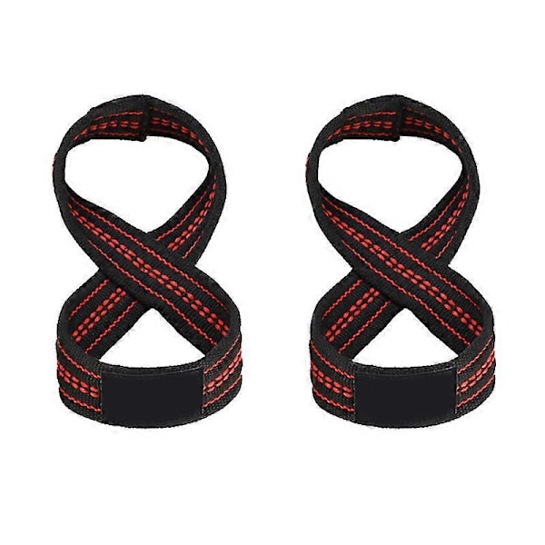 2 st Figur 8 Tyngdlyftningsremmar Marklyft Handledsrem Pull-ups Handledsstöd Gym Träning M
