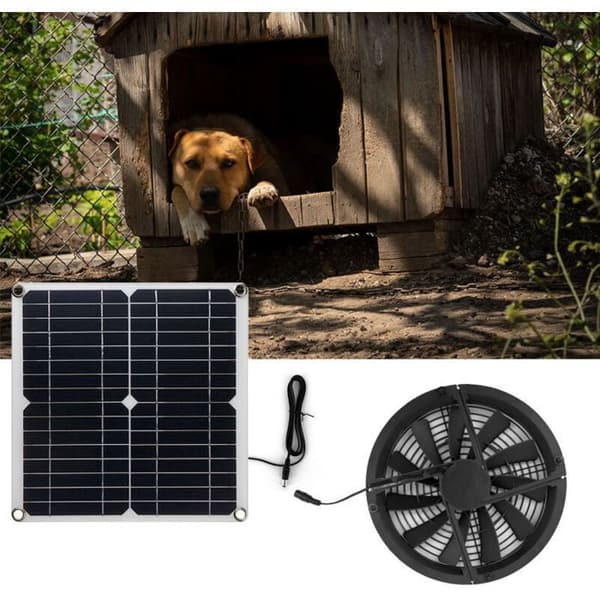 Bærbar 100W 12V vandtæt solcelleventilator med metalgitter – Til hønsehuse, drivhuse, haveskure og ventilation