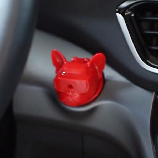 Viileä bulldog-automoottorin käynnistyspainikkeen koristekansi Muovinen suojapainike Käynnistyspainikkeen kansi Auton sisustustarvikkeet Punainen Style C