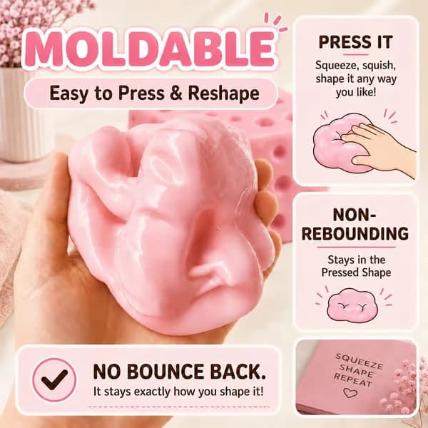 Pinkt oste-squishy klemmelegetøj, blødt formbart uden springback, vaselinefyldt oste-fidget-legetøj, sensorisk skrivebordslegetøj, sjov nyhedsgave - 1 stk. 1 Pack/Pink