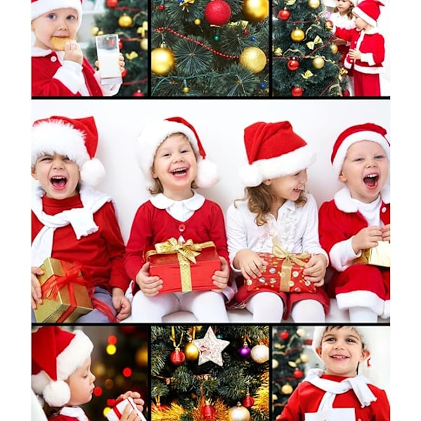 Julemandens Julehatte til Voksne - Luksus Julehatte til Julemanden - Julemandens Julehatte i Plys - Julehat til Juleferie - Tyk Julemandens Julehat til Udklædning Green