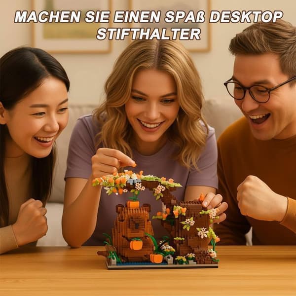 Capybara Pennhållare – 1800-bitars tecknad mini byggsats – 3D Capybara-modell.