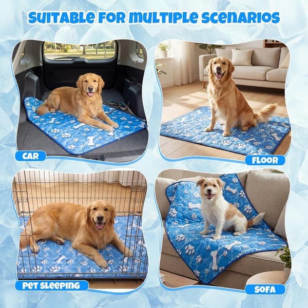 Selvkølende kølemåtte til kæledyr, iskølepude til katte og små hunde, åndbar kølemåtte til alle årstider, flere størrelser S（50 x 40cm）
