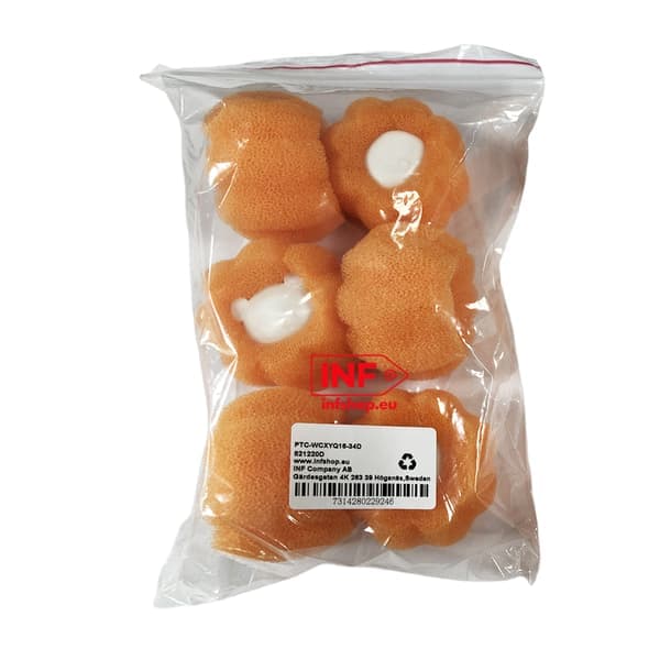 Hårfjerningsbold til vaskemaskine 6 stk Orange Orange Orange
