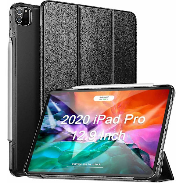 Skyddande Fodral för iPad Pro 12.9 tum med Pennhållare BLACK