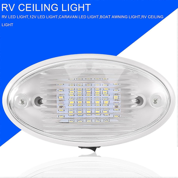 12V LED-lys med bryter Caravan Bobil Båt Markise Anneks Tunnel Bagasjerom Hvit