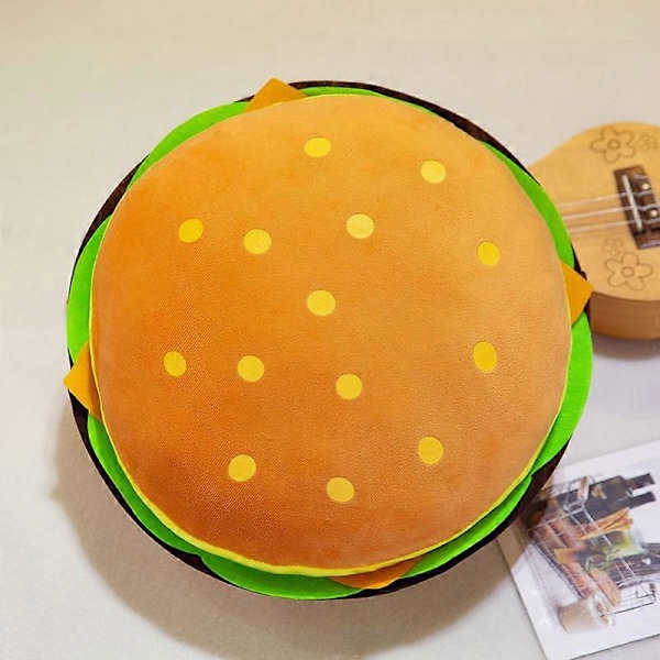 Burger Pude Plys, Bedårende Udstoppede Cheeseburger Mad Legetøj, Børnegave 60cm