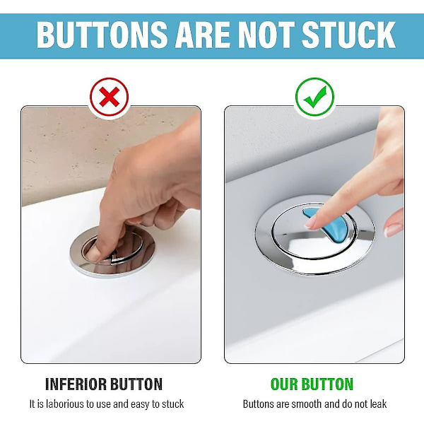 Udskiftning af toiletknapper, trykknap til toiletskyl, udskiftning af toiletskylsystem, kompatibel med Ideal cisterne tank, dobbelt skyl toilet trykknap