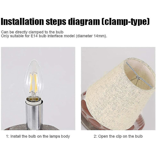 6 stk lampeskjermer vegglampe lysekrone klips på lampeskjerm E14 skrue lin små lampeskjermer for bordlamper