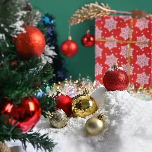 24 stk 3/4/6 cm juletrekuler store kuler juletrepynt til festdekorasjon 2026 nyttår Navidad gaver tilbehør oransje-FF Orange 4CM