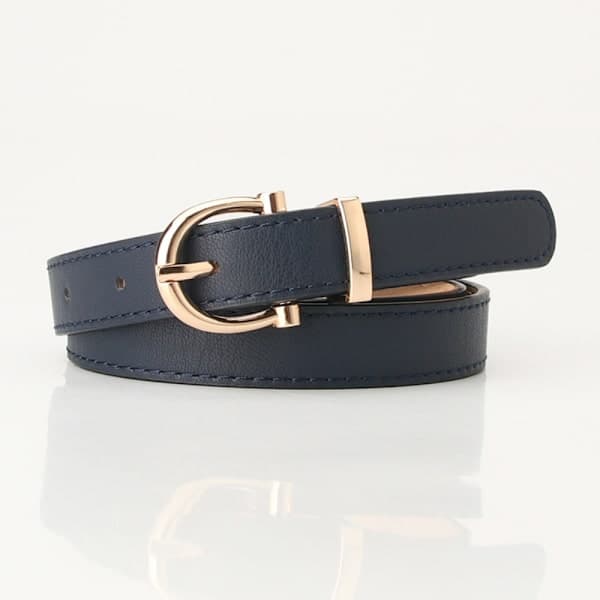Damebælte Læderbælter MARINEBLÅ Marineblå Navy Blue
