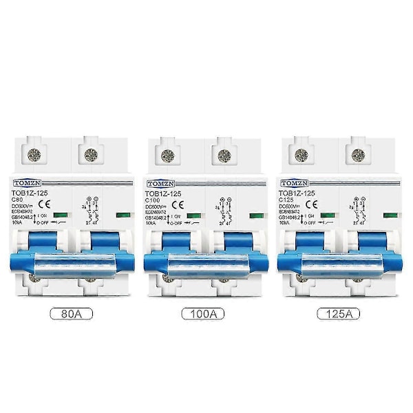 2p 80a 100a 125a DC MCB 600V Strömbrytare för PV-system C-kurva 80A