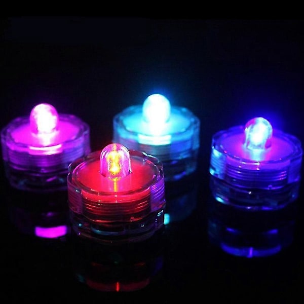 12 stk. Senkbare LED-lys, vanntette telys, dam- og fiskefeiring flammeløse LED-telys J