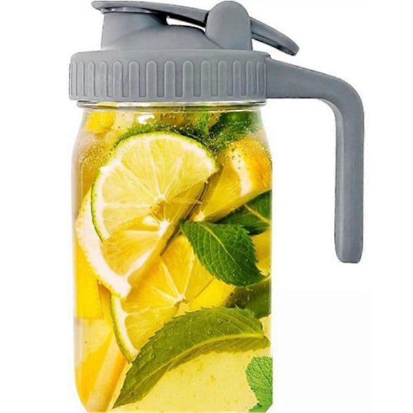 2-pakning 32oz Glasskanne med Lokk - Kremmerbeholder for Solte, Juice, Kald Bryggekaffe, Oppbevaringsbeholder for Morsmelk