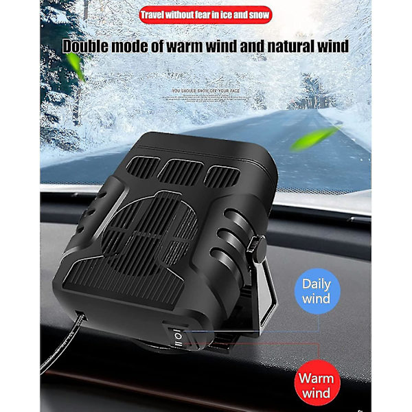 Bærbar vindusvifte for bilvarmer, avriming, 12v 120w/24v 200w