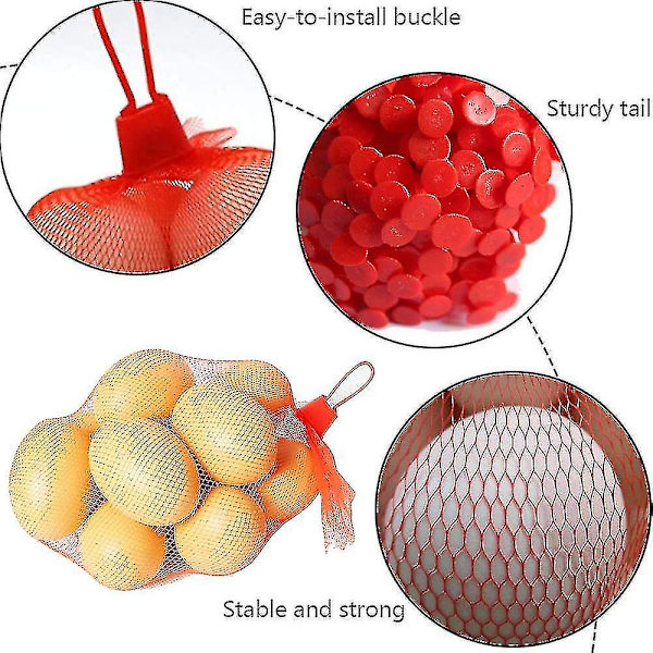 Genanvendelig netpose, 200 stk. nylon mesh grøntsagsnetpose, frugt- og grøntsagspakkenet, til æggenetpose, frugtnetpose Ruika