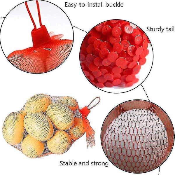 Gjenbrukbar nettpose, 200 stk nylon mesh grønnsaksnettpose, frukt- og grønnsakspakkenett, for eggenettpose, fruktnettpose Ruika